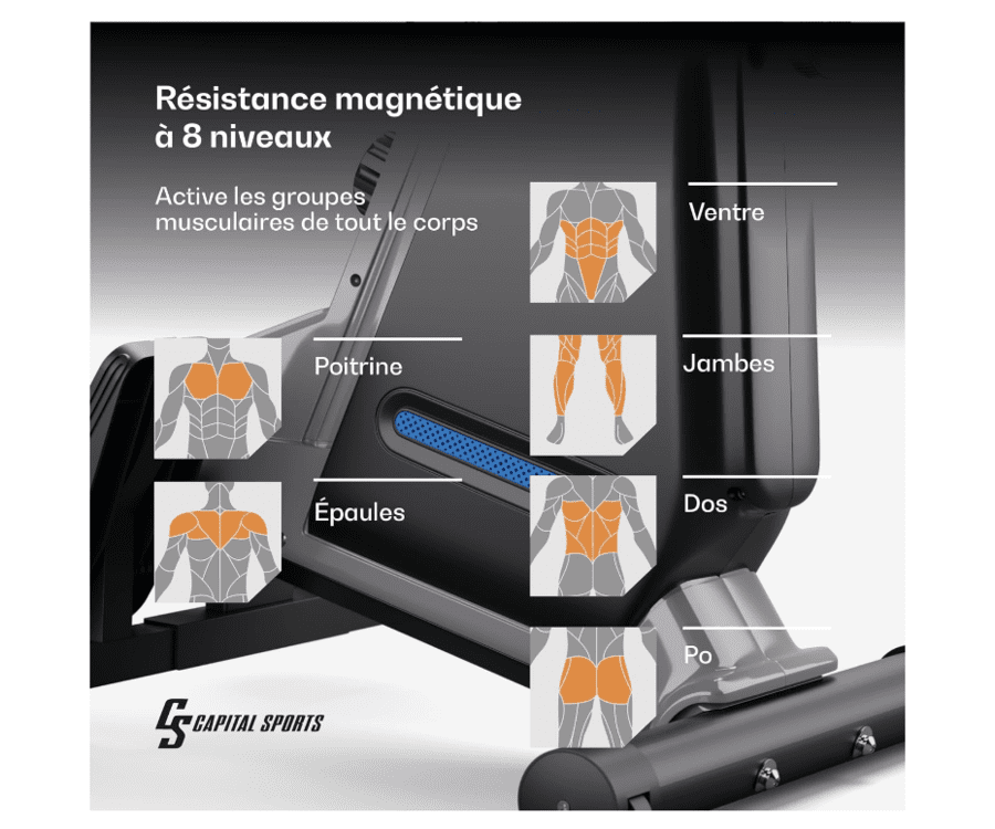 Rameur pliable 2 et compact capital sport by cardio-rameur.com