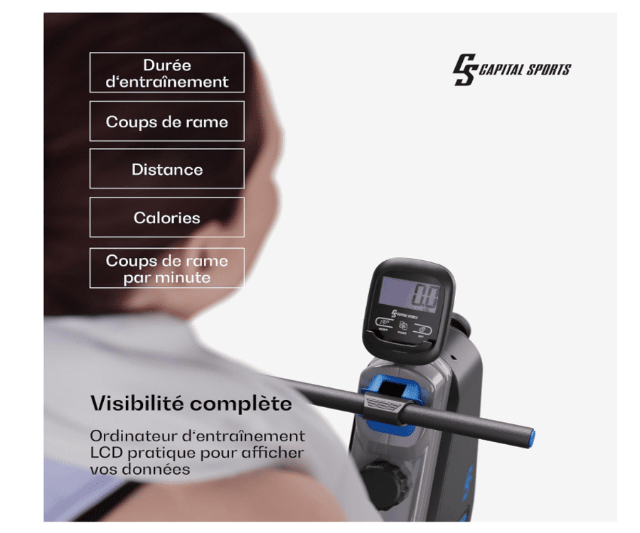 Rameur pliable 5 et compact capital sport by cardio-rameur.com