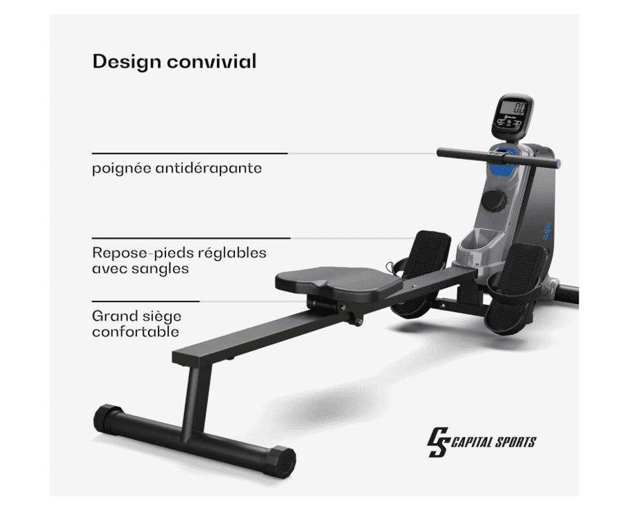Rameur pliable 6 et compact capital sport by cardio-rameur.com